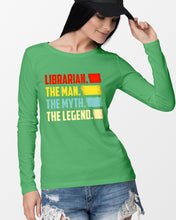 Load image into Gallery viewer, Vintage Funny Librarian The Man The Myth The Legend Gift For Friends Unisex Long Sleeve