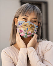 Load image into Gallery viewer, Peonies Garden Butterflies Pomeranian Gift For Dog Lovers Cloth Face Mask