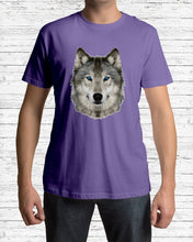 Load image into Gallery viewer, Wolf's Face Simple Unique Custom Design For Animal Lovers Guys Tee