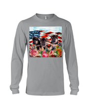 Load image into Gallery viewer, American Flag Sky Flower German Shepherd Gift For Dog Lovers Unisex Long Sleeve