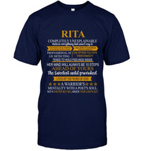 Load image into Gallery viewer, Rita Custom Name Gift A Warrior's Mentality With A Poet's Soul Guys Tee