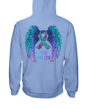 Load image into Gallery viewer, You Matter Ribbon Awareness With Angel Wings Hoodie