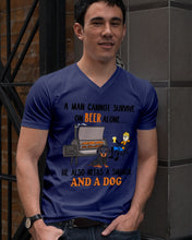 Load image into Gallery viewer, A Man Loves Beer And Dachshund Gift For Dog Lovers Guys V-Neck