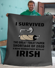 Load image into Gallery viewer, Toilet Paper Shortage Of 2020 Being Quarantined With My Irish Personalized Nation Sherpa Blanket