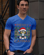 Load image into Gallery viewer, Merry Catmas Cute Funny Gifts Guys V-Neck