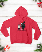 Load image into Gallery viewer, Cat Drink And Be Merry Meaningful Gift For Women Hoodie