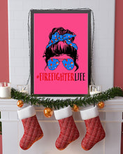 Load image into Gallery viewer, Firefighter Make You Life Safe Lady With Blue Ribbonhead Gift For Women Vertical Poster