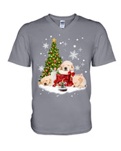 Load image into Gallery viewer, Funny Golden Retrievers Sleep In Red Boots Gift For Dog Lovers Guys V-Neck
