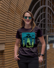 Load image into Gallery viewer, UFA Dinosaur T Rex Sky Full Of Stars Ladies Tee