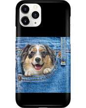 Load image into Gallery viewer, Australian Shepherd In Denim Pocket Gift For Dog Lovers Phone case