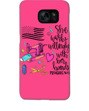 Load image into Gallery viewer, She Works Willingly With Her Hands Gift For Sew Lovers Phone case