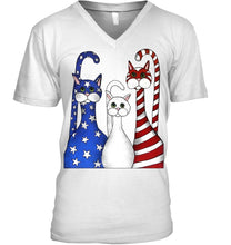Load image into Gallery viewer, Cat Happy America Independence's Day Special Custom Design Guys V-Neck