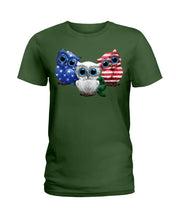 Load image into Gallery viewer, Lovely Phone Case Three Owl With US Flag Gift For Owl Lovers Ladies Tee