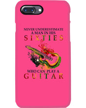 Load image into Gallery viewer, Never Underestimate A 60 Year Old Man Can Play A Guitar Phone case