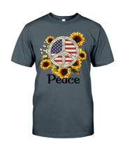 Load image into Gallery viewer, Peace Sign Sunflower Birthday Gift For Girls Guys Tee