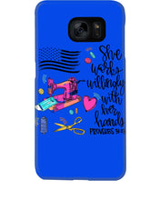 Load image into Gallery viewer, She Works Willingly With Her Hands Gift For Sew Lovers Phone case