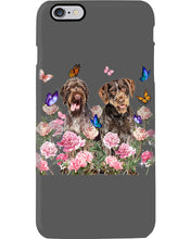 Load image into Gallery viewer, German Wirehaired Pointer With Peonies Gift For Dog Lovers Phone case