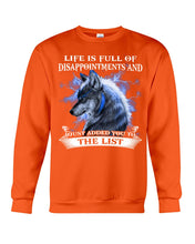 Load image into Gallery viewer, Life Is Full Of Disappointment And I Added You To The List Sweatshirt