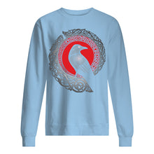 Load image into Gallery viewer, Raven Viking Culture Celtic Design Gray And Red Sweatshirt