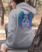 Load image into Gallery viewer, You Matter Ribbon Awareness With Angel Wings Hoodie