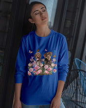 Load image into Gallery viewer, German Wirehaired Pointer With Peonies Gift For Dog Lovers Unisex Long Sleeve