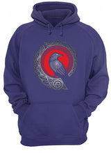 Load image into Gallery viewer, Raven Viking Culture Celtic Design Gray And Red Hoodie