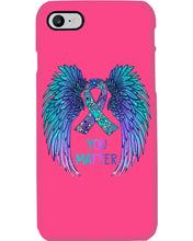 Load image into Gallery viewer, You Matter Ribbon Awareness With Angel Wings Phone case