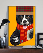 Load image into Gallery viewer, Santa Border Collie In Stock Gift For Dog Lovers Vertical Poster