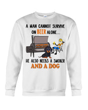 Load image into Gallery viewer, A Man Loves Beer And Dachshund Gift For Dog Lovers Sweatshirt
