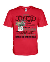 Load image into Gallery viewer, Protea Being A Daughter In Law Of A Freaking Awesome Mother In Law Gift For Women Guys V-Neck