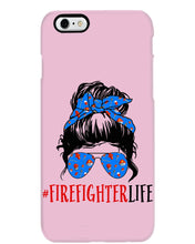 Load image into Gallery viewer, Firefighter Make You Life Safe Lady With Blue Ribbonhead Gift For Women Phone case