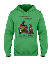 Load image into Gallery viewer, Everything Will Be Just Fine As Long As There Are Great Dane And Wine Gift For Dog Lovers Hoodie