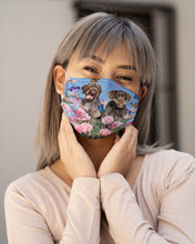 Load image into Gallery viewer, German Wirehaired Pointer With Peonies Gift For Dog Lovers Cloth Face Mask