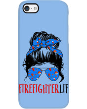 Load image into Gallery viewer, Firefighter Make You Life Safe Lady With Blue Ribbonhead Gift For Women Phone case