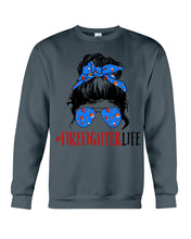 Load image into Gallery viewer, Firefighter Make You Life Safe Lady With Blue Ribbonhead Gift For Women Sweatshirt