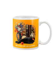 Load image into Gallery viewer, Black Cat Life Is Better With Books Gift For Cat Lovers Mug