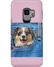 Load image into Gallery viewer, Australian Shepherd In Denim Pocket Gift For Dog Lovers Phone case