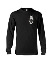 Load image into Gallery viewer, Cat In Your Front Pocket Great Gift For Cat Lovers Unisex Long Sleeve