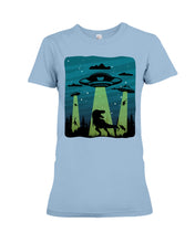 Load image into Gallery viewer, UFA Dinosaur T Rex Sky Full Of Stars Ladies Tee