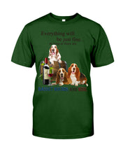 Load image into Gallery viewer, Everything Will Be Just Fine As Long As There Are Basset Hound And Wine Gift For Dog Lovers Guys Tee