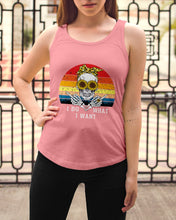Load image into Gallery viewer, I Do What I Want Skull Sunflower Special Custom Design Ladies Flowy Tank