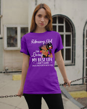 Load image into Gallery viewer, Betty Boop February Girl Living My Best Life Birthday Meaningful Gift Guys Tee