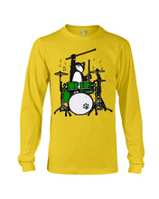 Load image into Gallery viewer, Funny Cat Playing Drums Great Gift For Cat Lovers Unisex Long Sleeve
