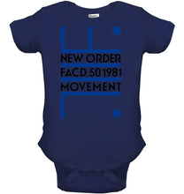 Load image into Gallery viewer, New Order Facd 501981 Movement Simple Unique Custom Design Baby Onesie
