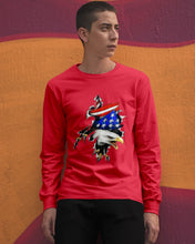 Load image into Gallery viewer, Eagle Giant Scratch USA Flag Gift For Women Unisex Long Sleeve