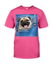 Load image into Gallery viewer, baby Pug In Denim Pocket Gift For Dog Lovers Guys Tee