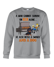 Load image into Gallery viewer, A Man Loves Beer And Dachshund Gift For Dog Lovers Sweatshirt