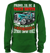 Load image into Gallery viewer, Proud To Be A Truck Driver Corner Office With A View Unisex Long Sleeve