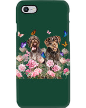 Load image into Gallery viewer, German Wirehaired Pointer With Peonies Gift For Dog Lovers Phone case