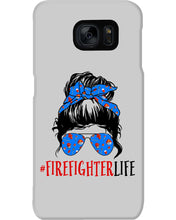Load image into Gallery viewer, Firefighter Make You Life Safe Lady With Blue Ribbonhead Gift For Women Phone case